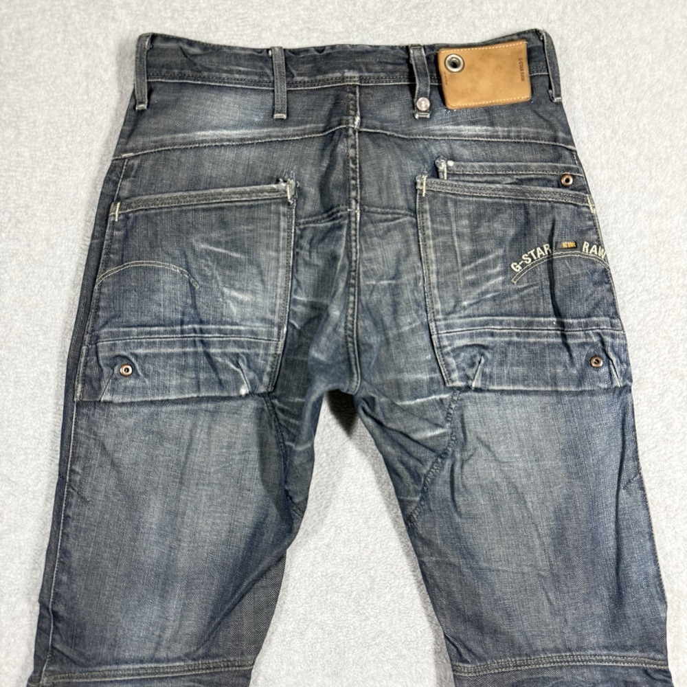GStar Raw Navy Jack Loose Tapered Jeans Mens 29x30 Distressed Repaired Italy - Picture 6 of 16